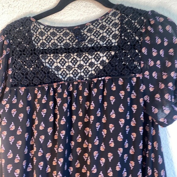 dress Floral open knit crochet hippie Paisley Midi S forever21 pheobe whimsigoth - Picture 9 of 12